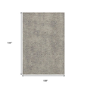 HomeRoots 9' X 12' Modern Coffee and Beige Geometric Area Rug with UV Protection for Easy Care and Style 644010