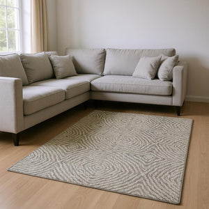 HomeRoots 10' X 14' Coffee And Beige Geometric Area Rug - Stylish, Washable, UV-Protected for Busy Homes! 644011