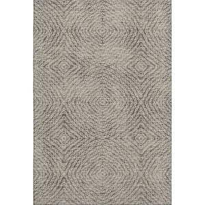 HomeRoots 10' X 14' Coffee And Beige Geometric Area Rug - Stylish, Washable, UV-Protected for Busy Homes! 644011