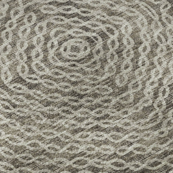 HomeRoots 10' X 14' Coffee And Beige Geometric Area Rug - Stylish, Washable, UV-Protected for Busy Homes! 644011