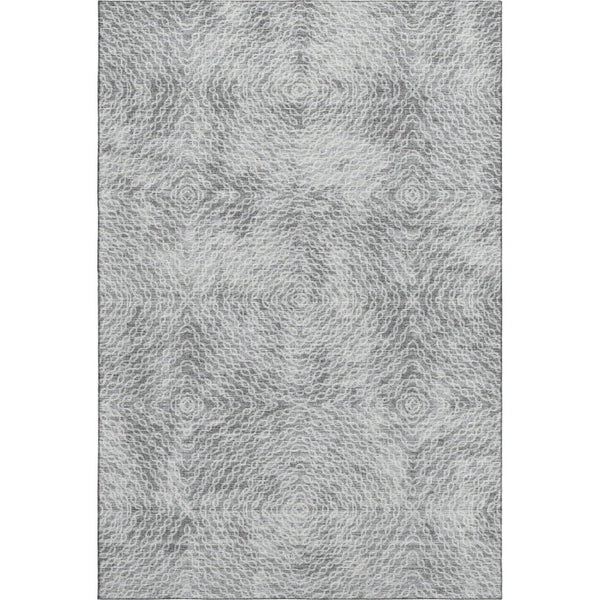 HomeRoots 9' X 12' Stylish Ash Gray & Charcoal Geometric Area Rug – Washable, UV Protected, Stain Resistant! 644022
