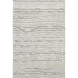 HomeRoots 8' X 10' Khaki And Ivory Striped Area Rug - Durable, Washable, UV-Protected for Family Rooms & Patios 644033