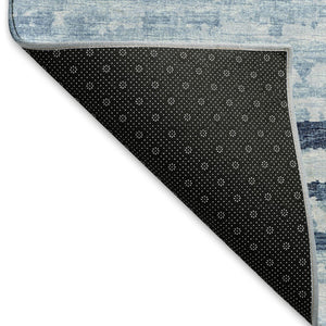 HomeRoots 10' X 14' Blue and Ivory Striped Area Rug - Washable, Stain Resistant, UV Protected for High Traffic Spaces 644047