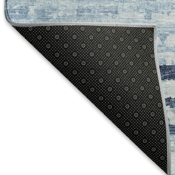 HomeRoots 10' X 14' Blue and Ivory Striped Area Rug - Washable, Stain Resistant, UV Protected for High Traffic Spaces 644047