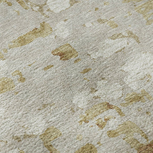 HomeRoots 8' X 10' Camel And Ivory Abstract Area Rug - Washable, UV-Protected, Modern Design for Busy Homes 644063