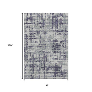 HomeRoots 8' X 10' Stylish Purple & Gray Abstract Washable Area Rug with UV Protection for Modern Homes 644075
