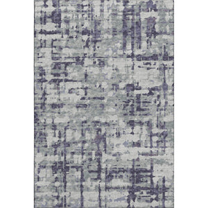 HomeRoots 8' X 10' Stylish Purple & Gray Abstract Washable Area Rug with UV Protection for Modern Homes 644075