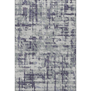 HomeRoots 8' X 10' Stylish Purple & Gray Abstract Washable Area Rug with UV Protection for Modern Homes 644075