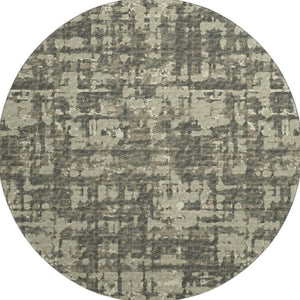 HomeRoots 8' Brown And Beige Abstract Round Rug – Washable, UV Protected, Soft, Durable, Perfect for Busy Homes! 644080