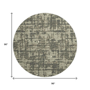 HomeRoots 8' Brown And Beige Abstract Round Rug – Washable, UV Protected, Soft, Durable, Perfect for Busy Homes! 644080