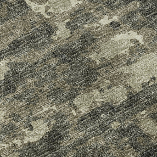 HomeRoots 8' X 10' Washable Brown & Beige Abstract Area Rug – Durable, Stain-Resistant, UV Protected Design 644081