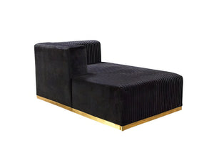 HomeRoots Black Velvet U-Shaped Modular Sectional Sofa with Toss Pillows - Elegant Comfort for Any Space 644108