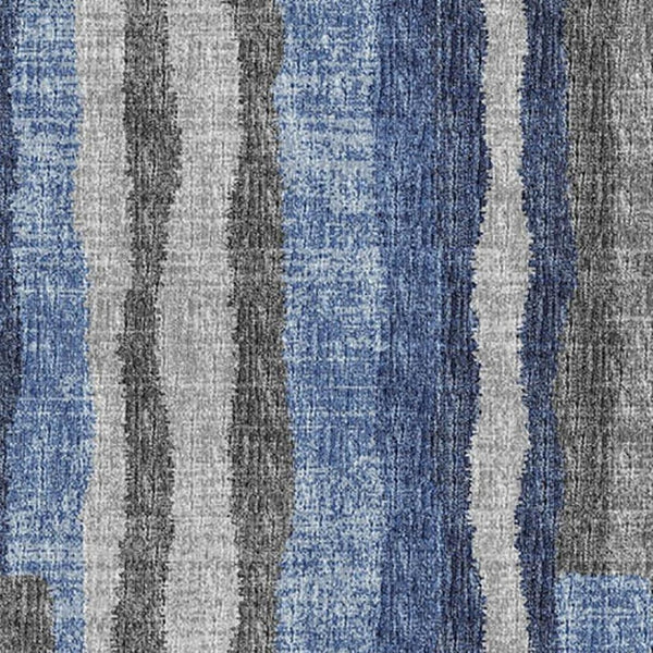 HomeRoots 8' X 10' Abstract Blue Ivory Gray Washable Area Rug - Durable, UV-Protected, Modern Style for Homes 644118