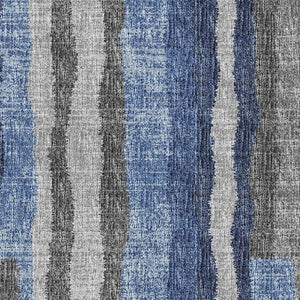 HomeRoots 8' X 10' Abstract Blue Ivory Gray Washable Area Rug - Durable, UV-Protected, Modern Style for Homes 644118