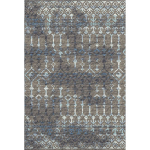 HomeRoots 10' X 14' Burnished Brown & Blue Tribal Area Rug - Durable, Washable, UV-Protected for High-Traffic Homes 644150