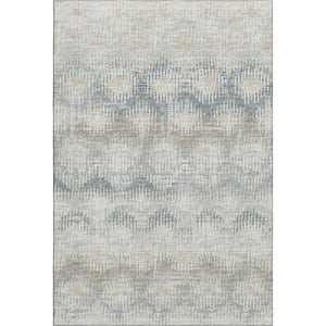 HomeRoots 8' X 10' Linen and Ivory Abstract Area Rug - Washable, UV Protected, and Ideal for Busy Homes! 644154