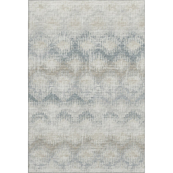 HomeRoots 8' X 10' Linen and Ivory Abstract Area Rug - Washable, UV Protected, and Ideal for Busy Homes! 644154