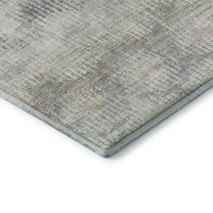 HomeRoots 8' X 10' Linen and Ivory Abstract Area Rug - Washable, UV Protected, and Ideal for Busy Homes! 644154