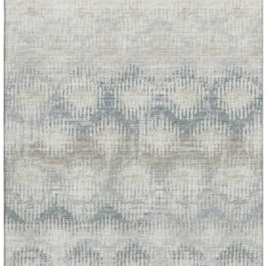 HomeRoots 8' X 10' Linen and Ivory Abstract Area Rug - Washable, UV Protected, and Ideal for Busy Homes! 644154