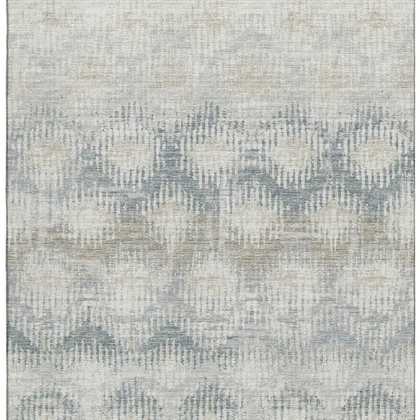 HomeRoots 8' X 10' Linen and Ivory Abstract Area Rug - Washable, UV Protected, and Ideal for Busy Homes! 644154