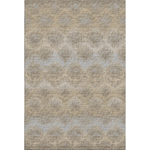 HomeRoots 5' X 8' Abstract Washable Area Rug in Brown, Ivory & Sky Blue - UV Protection for Busy Homes 644158