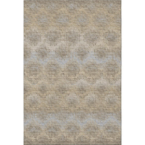 HomeRoots 5' X 8' Abstract Washable Area Rug in Brown, Ivory & Sky Blue - UV Protection for Busy Homes 644158