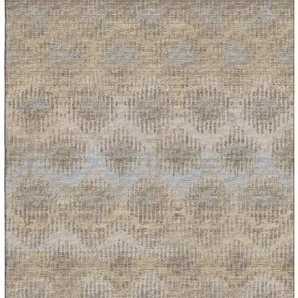 HomeRoots 8' X 10' Abstract Washable Area Rug in Brown, Ivory & Sky Blue – Stylish, Durable & UV-Protected! 644160