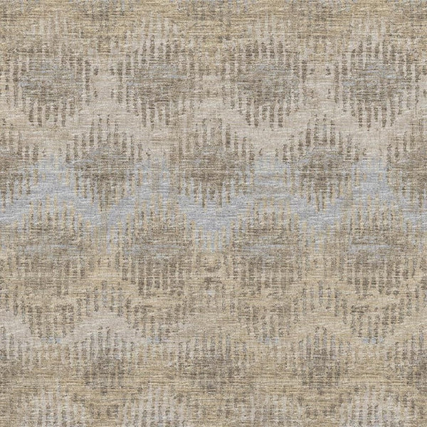 HomeRoots 9' X 12' Stylish Brown Ivory Sky Blue Abstract Area Rug - Washable, UV Protected, Stain Resistant 644161