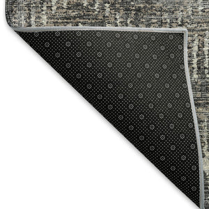 HomeRoots 5' X 8' Graphite Ivory and Beige Abstract Area Rug - Washable, UV-Protected, Durable & Stylish! 644164