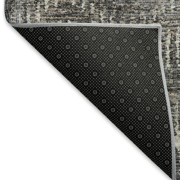 HomeRoots 5' X 8' Graphite Ivory and Beige Abstract Area Rug - Washable, UV-Protected, Durable & Stylish! 644164