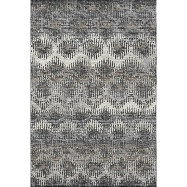 HomeRoots 5' X 8' Graphite Ivory and Beige Abstract Area Rug - Washable, UV-Protected, Durable & Stylish! 644164