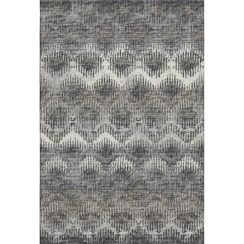 HomeRoots 10' Graphite Ivory and Beige Abstract Washable Area Rug – Stylish, Durable, UV-Protected for Homes 644168