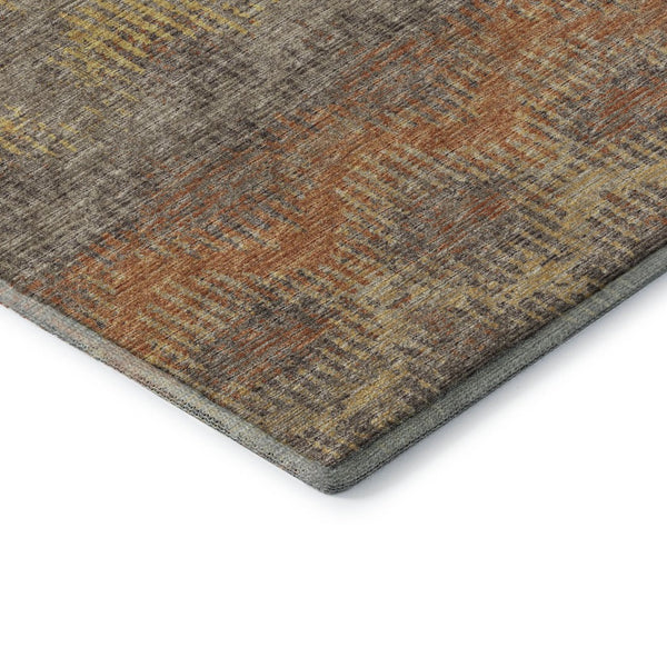 HomeRoots 5' X 8' Stylish Burnt Sienna Gold Gray Area Rug – Washable, Stain-Resistant, UV Protected Charm! 644170