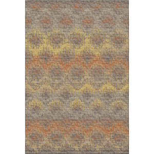 HomeRoots 8' X 10' Washable Abstract Area Rug in Burnt Sienna, Gold & Gray - UV Protected & Pet Friendly! 644172