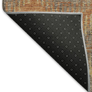 HomeRoots 9' X 12' Stylish Burnt Sienna Abstract Area Rug – Washable, UV Protected, Perfect for Busy Homes! 644173