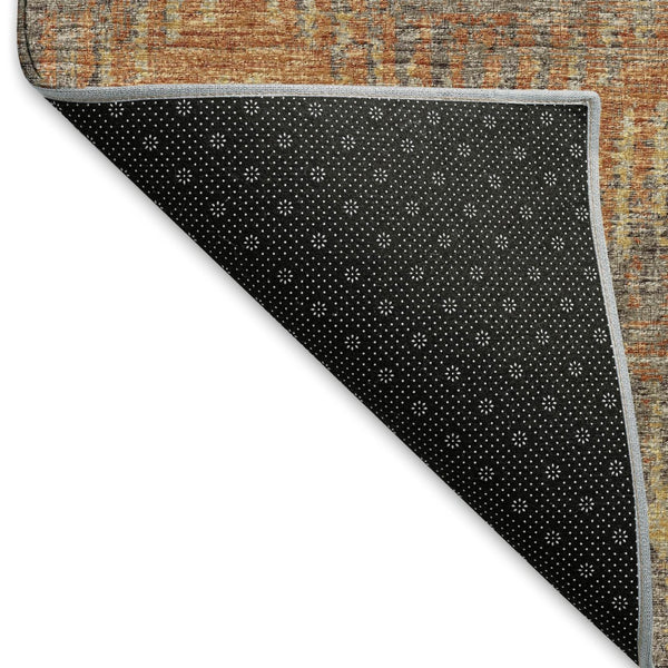 HomeRoots 9' X 12' Stylish Burnt Sienna Abstract Area Rug – Washable, UV Protected, Perfect for Busy Homes! 644173