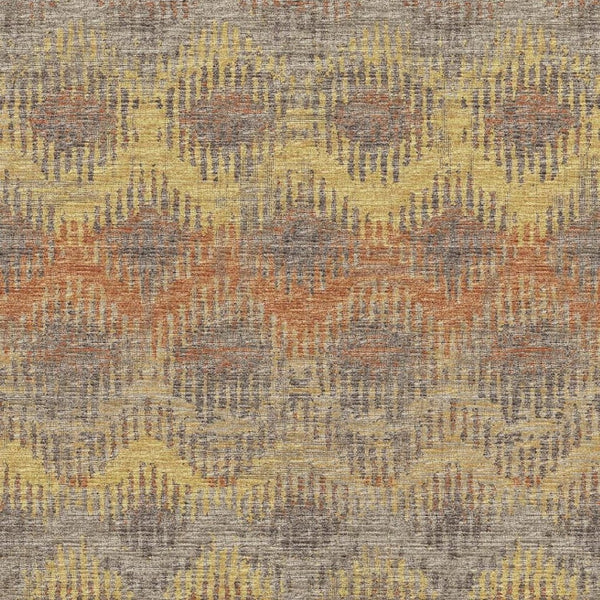 HomeRoots 9' X 12' Stylish Burnt Sienna Abstract Area Rug – Washable, UV Protected, Perfect for Busy Homes! 644173