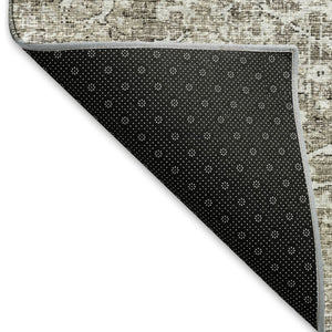HomeRoots 10' X 14' Stone & Coffee Floral Medallion Area Rug - Durable, Washable, UV Protected & Elegant Design 644210
