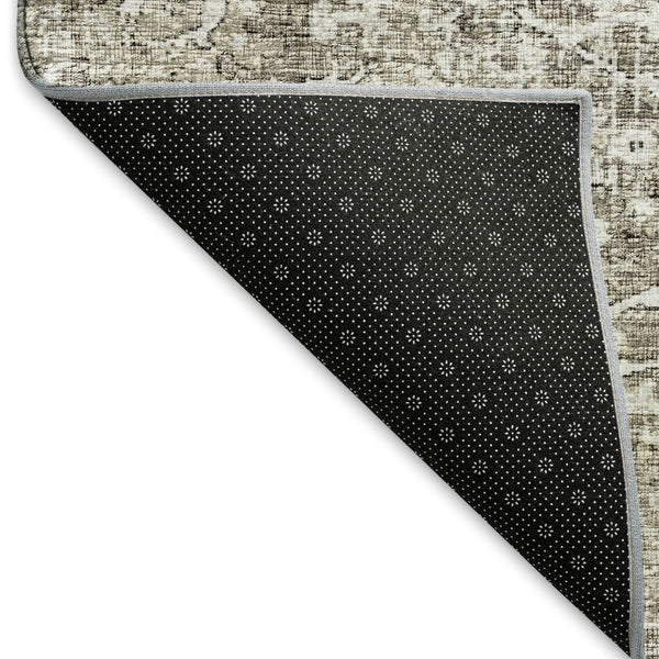HomeRoots 10' X 14' Stone & Coffee Floral Medallion Area Rug - Durable, Washable, UV Protected & Elegant Design 644210