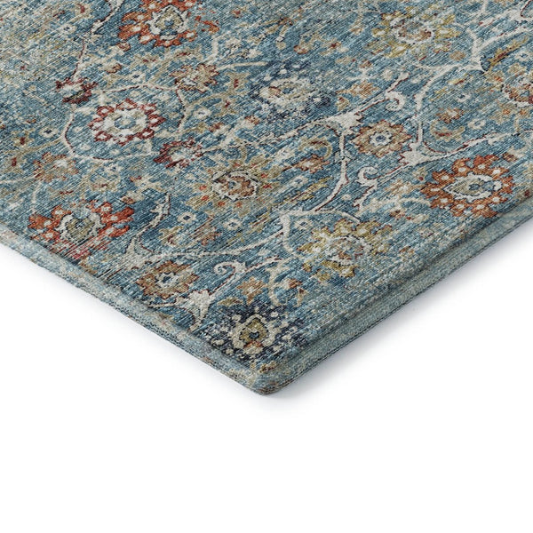 HomeRoots 8' Vibrant Floral Medallion Round Area Rug - Washable, UV Protected, Stain-Resistant for Busy Homes 644213