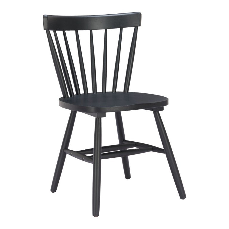 HomeRoots Set of Two Solid Wood Slat Back Chairs for Farmhouse or Modern Dining Rooms 644223