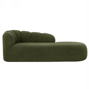 English Elm 80" Curved Sofa Scalloped Bubble Back Polyester Upholstered Modern Living Room Seating Olive Green N771P397555L