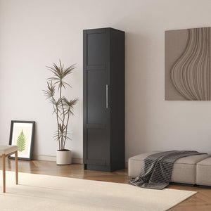 English Elm Stackable Wall Cabinet 70.87" High White – Slim 15.75" D x 15.75" W Modular Storage with Shelves W331P187587