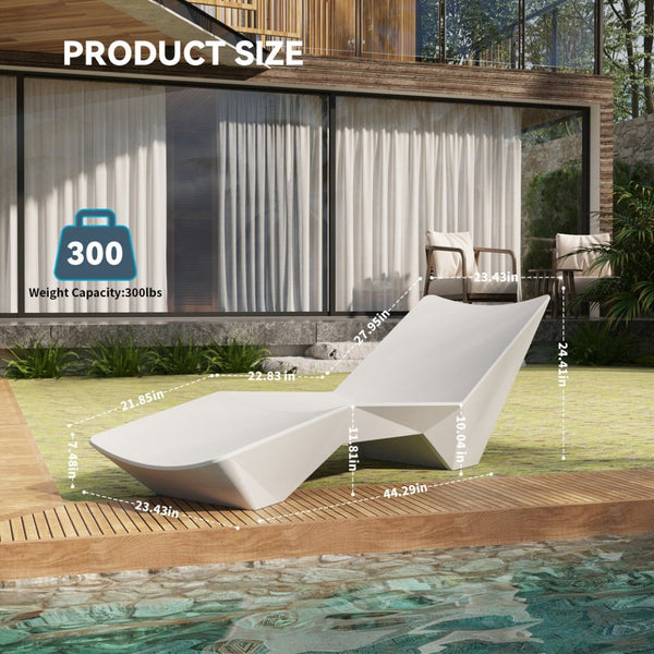 English Elm Quick Assembly Pool Lounger with S-curve Spine Support Uv Resistant Outdoor Float W5756P484430