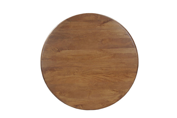 HomeRoots Five-Piece Brown Round Solid Wood Dining Set with Four Elegant Chairs for Timeless Dining Spaces 644502