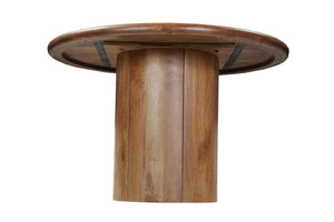 HomeRoots Five-Piece Brown Round Solid Wood Dining Set with Four Elegant Chairs for Timeless Dining Spaces 644502