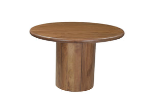 HomeRoots Five-Piece Brown Round Solid Wood Dining Set with Four Elegant Chairs for Timeless Dining Spaces 644502