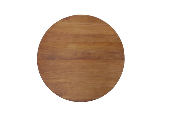 HomeRoots Five Piece Brown Round Solid Wood Dining Set with Upholstered Chairs for Cozy Family Gatherings 644509