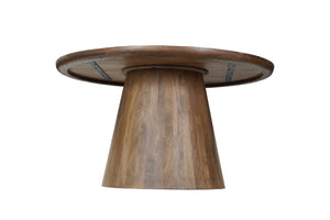 HomeRoots Five Piece Brown Round Solid Wood Dining Set - Elegant Table & Chairs for Family Gatherings 644511