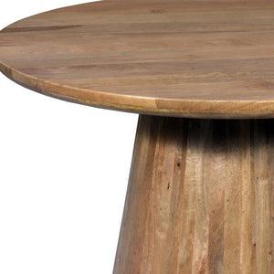 HomeRoots Five Piece Brown Round Solid Wood Dining Set - Elegant Table & 4 Comfortable Chairs for Any Decor 644514